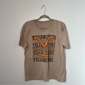 Tan Graphic T-Shirt with Yellowstone Design